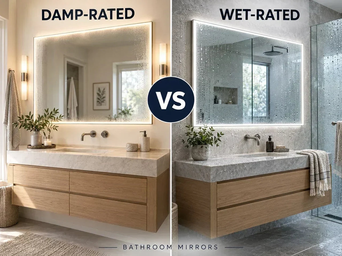 Damp-Rated vs. Wet-Rated Bathroom Mirrors