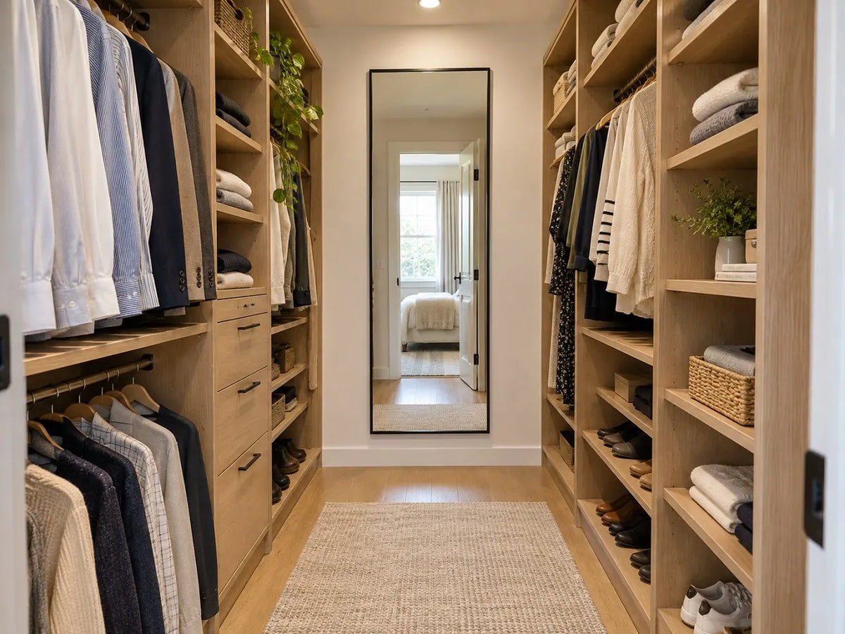 Where to Put a Full-Length Mirror in a Walk-In Closet With Limited Wall Space