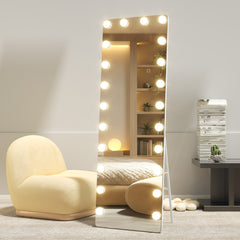 HASIPU Hollywood Full Body Mirrors with Bulbs, Wall Mounted Full Length Mirror with Lights