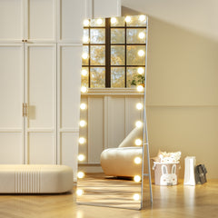 HASIPU Hollywood Full Body Mirrors with Bulbs, Wall Mounted Full Length Mirror with Lights
