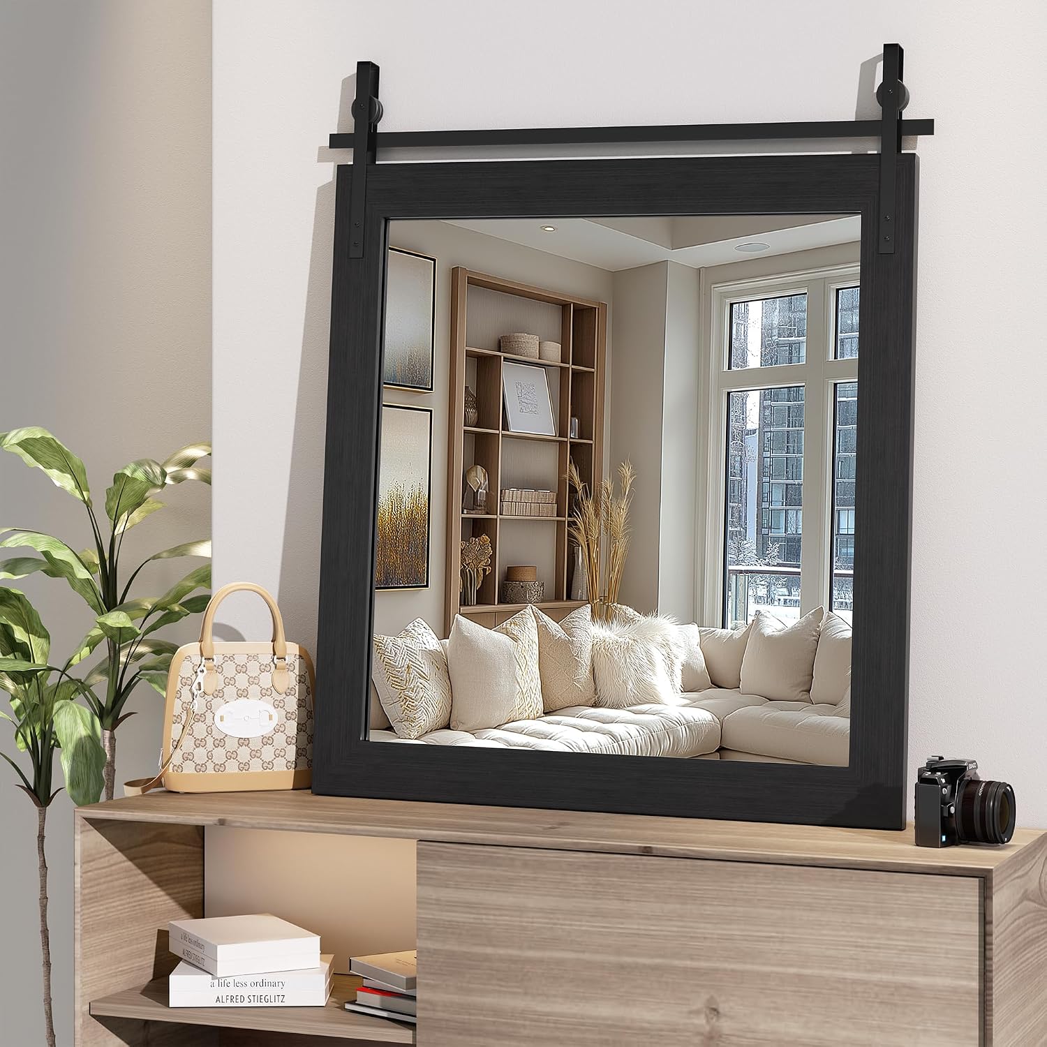 Hasipu Wood Framed Bathroom Mirror KM-Farm