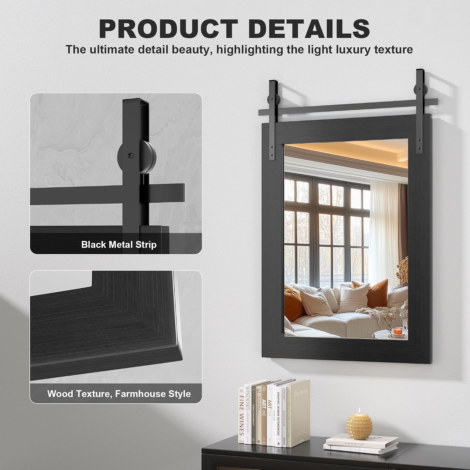 Hasipu Wood Framed Bathroom Mirror KM-Farm