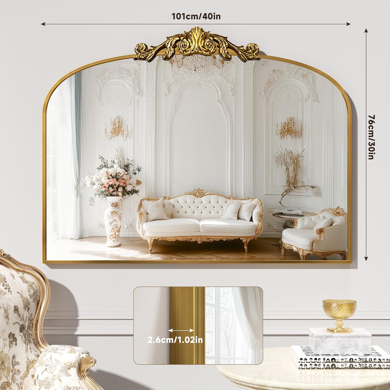 Hasipu Gold Vintage Decorative Mirror KM-LK