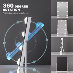 HASIPU Hollywood Vanity Makeup Mirror, Bluetooth White