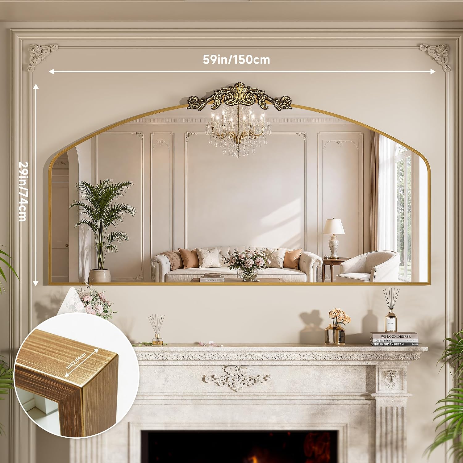 Hasipu Gold Vintage Decorative Mirror KM-LK