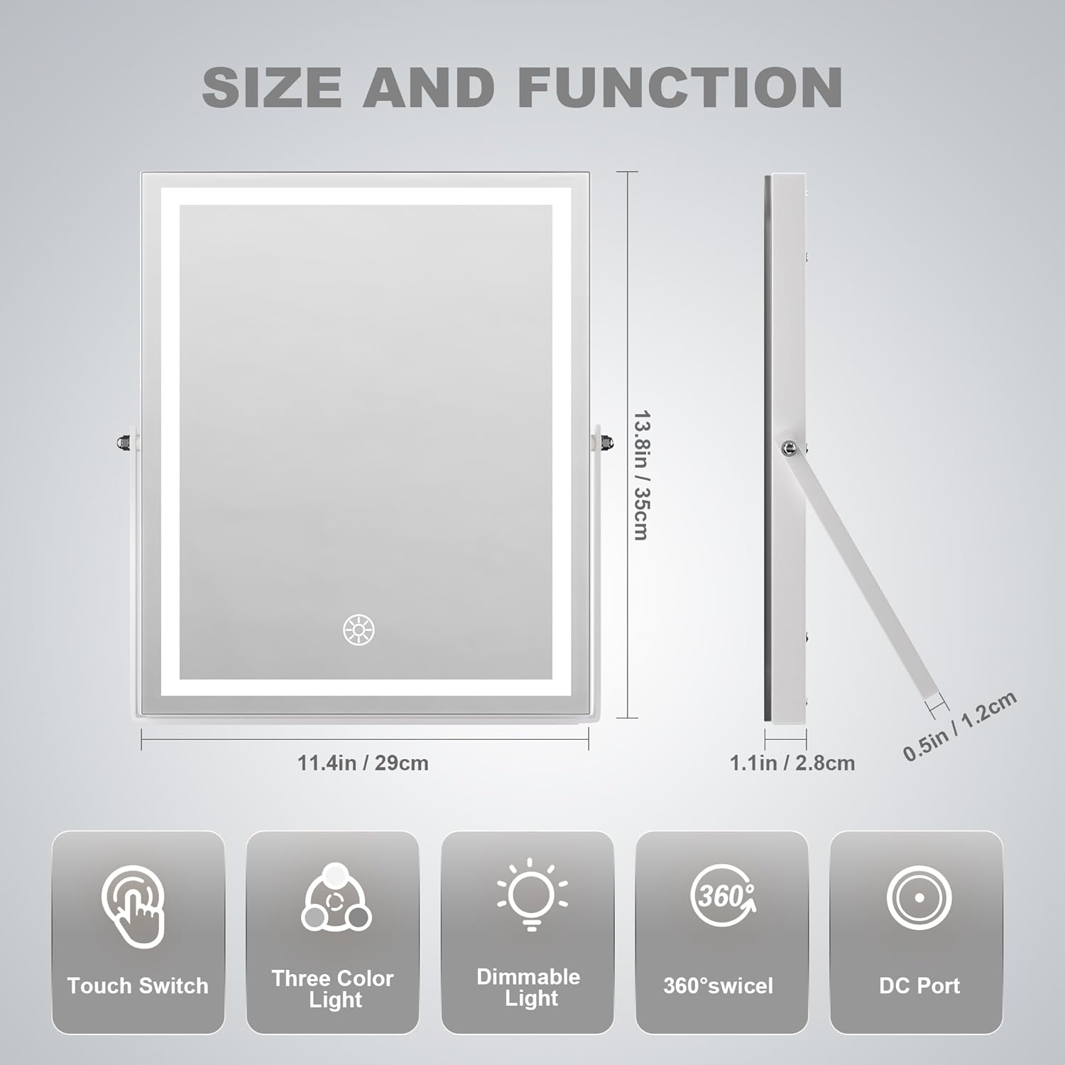 Hasipu Vanity Mirror with Backlit Details