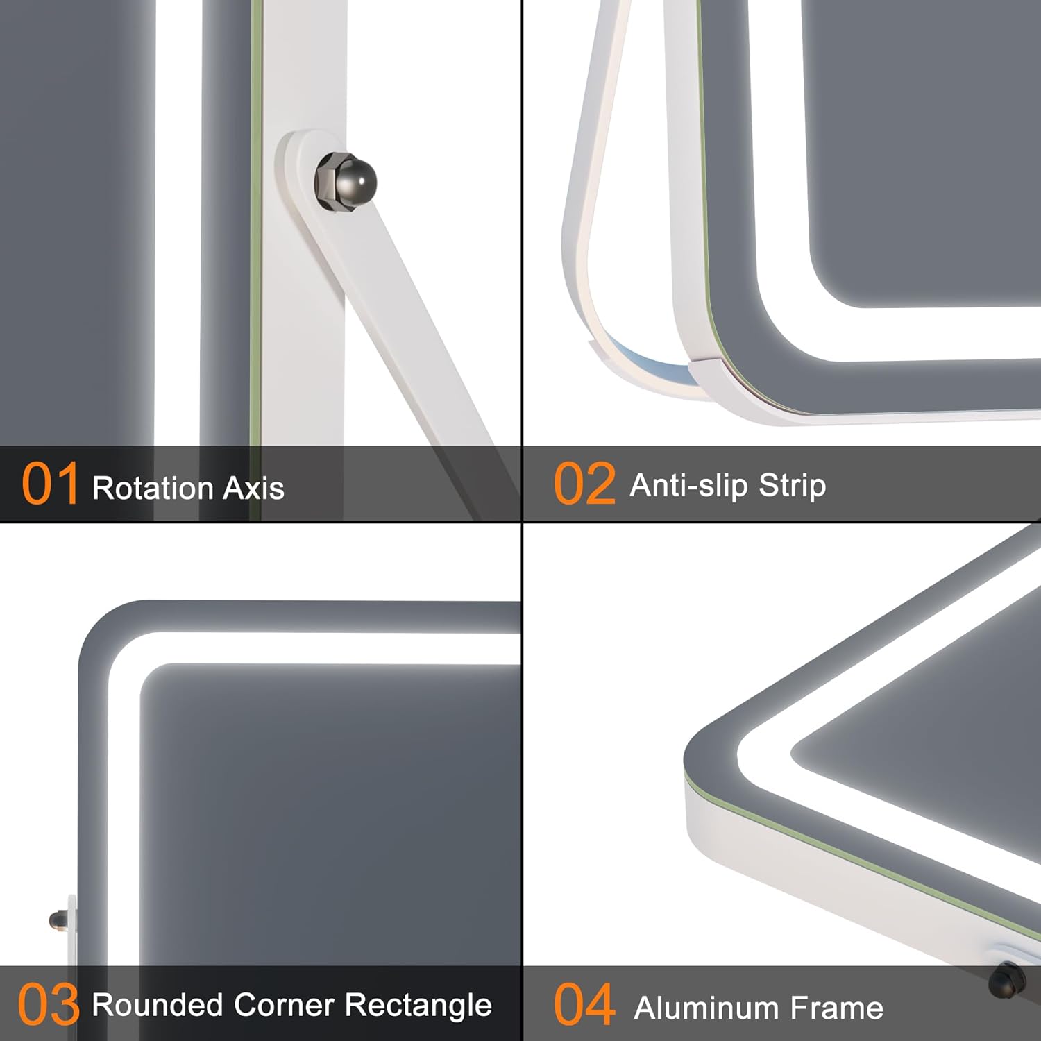 HASIPU Vanity Mirror with Lights, LED Makeup Mirror, Backlit