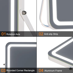 HASIPU Vanity Mirror with Lights, LED Makeup Mirror, Backlit