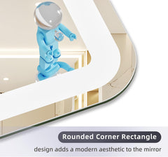 HASIPU Bathroom Mirror, LED Bathroom Mirror Lighted Mirror, Round