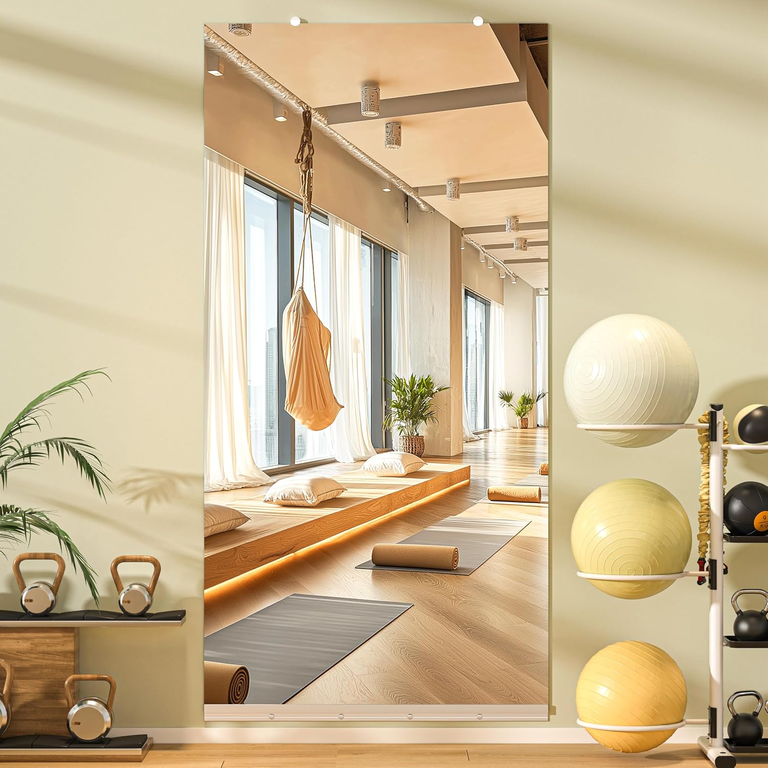 Hasipu Large Frameless Yoga Mirror KM-YOGA-R