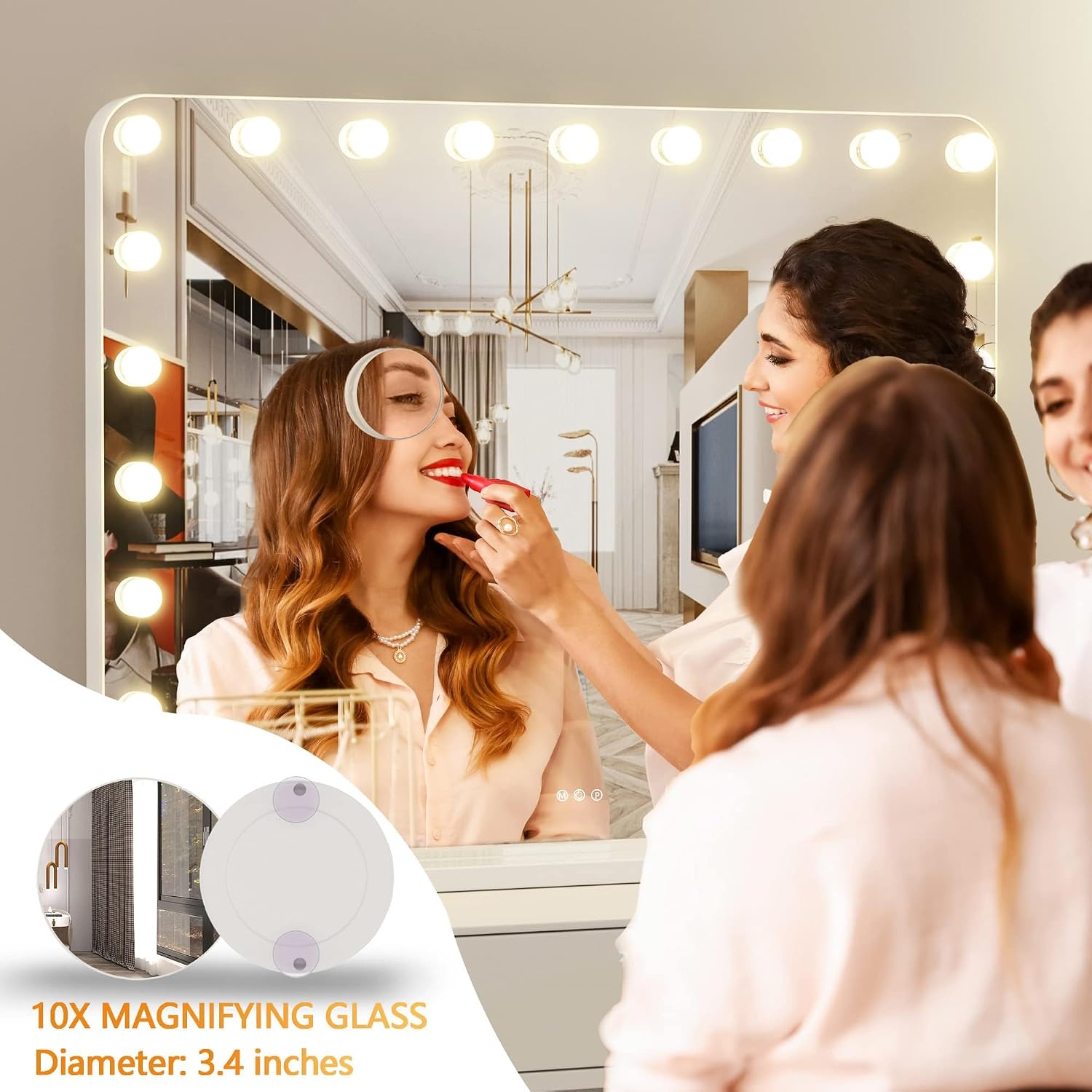 Hasipu Vanity Makeup Hollywood Mirror with 21 Dimmable Bulbs HA-KM-HLW1