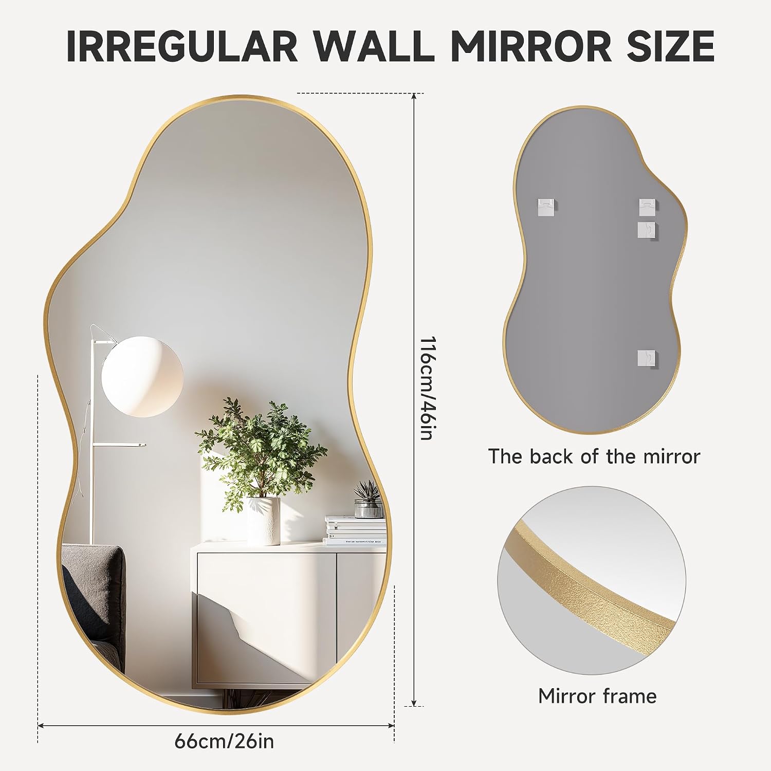 Hasipu Asymmetrical Irregular Mirror KM-BGZ66116