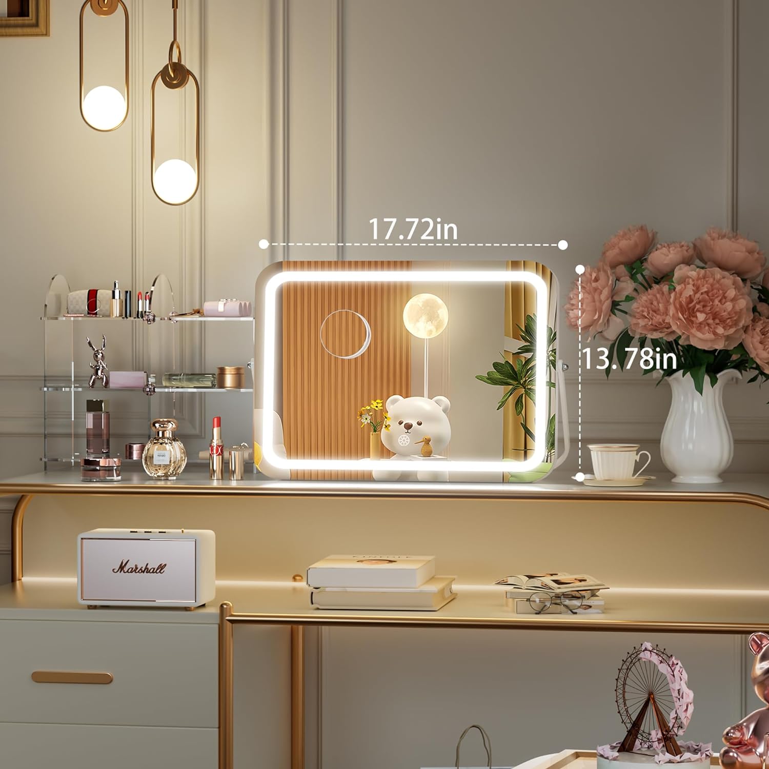HASIPU Vanity Mirror with Lights, LED Makeup Mirror, Backlit