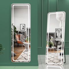 HASIPU Full Length Mirror, LED Door Mirror, Lighted Mirror, Round White