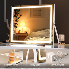 HASIPU Vanity Mirror with Light, LED Makeup Mirror, Bluetooth