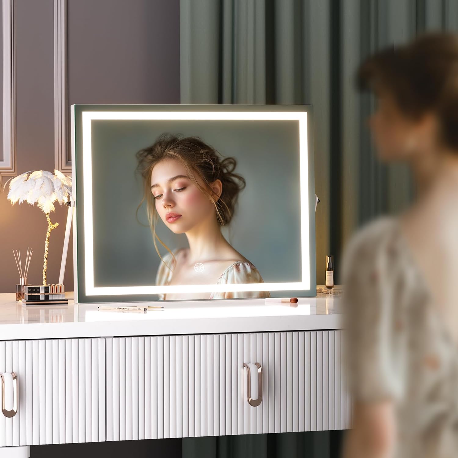 HASIPU Vanity Mirror with Light, LED Makeup Mirror, Bluetooth