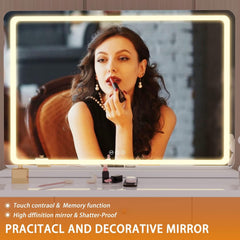 HASIPU Vanity Mirror with Light, LED Makeup Mirror, Round White