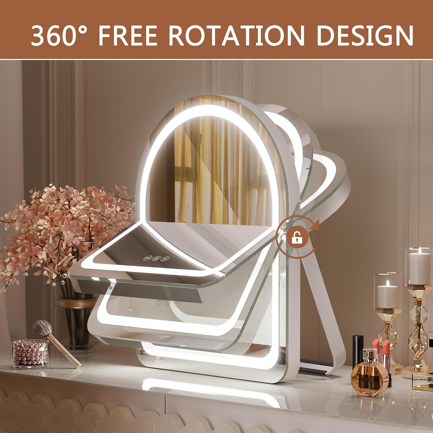 Hasipu Arch LED Vanity Mirror with Lights HZ014