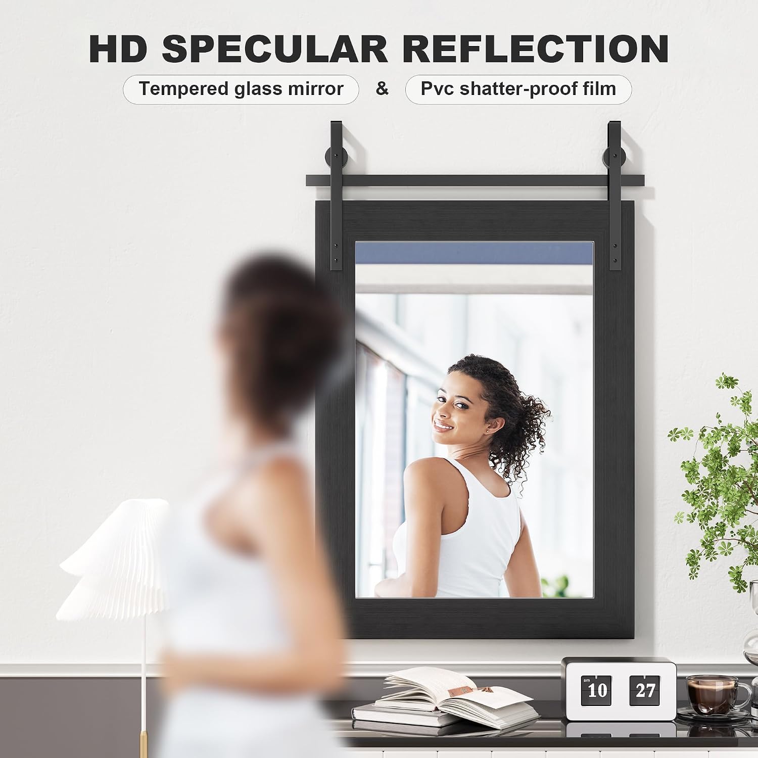 Hasipu Wood Framed Bathroom Mirror KM-Farm