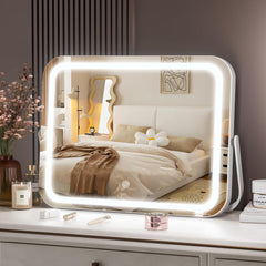 HAISPU Vanity Mirror with Lights, 14" x 11" LED Makeup Mirror