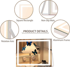 HAISPU Vanity Mirror with Lights, 14" x 11" LED Makeup Mirror