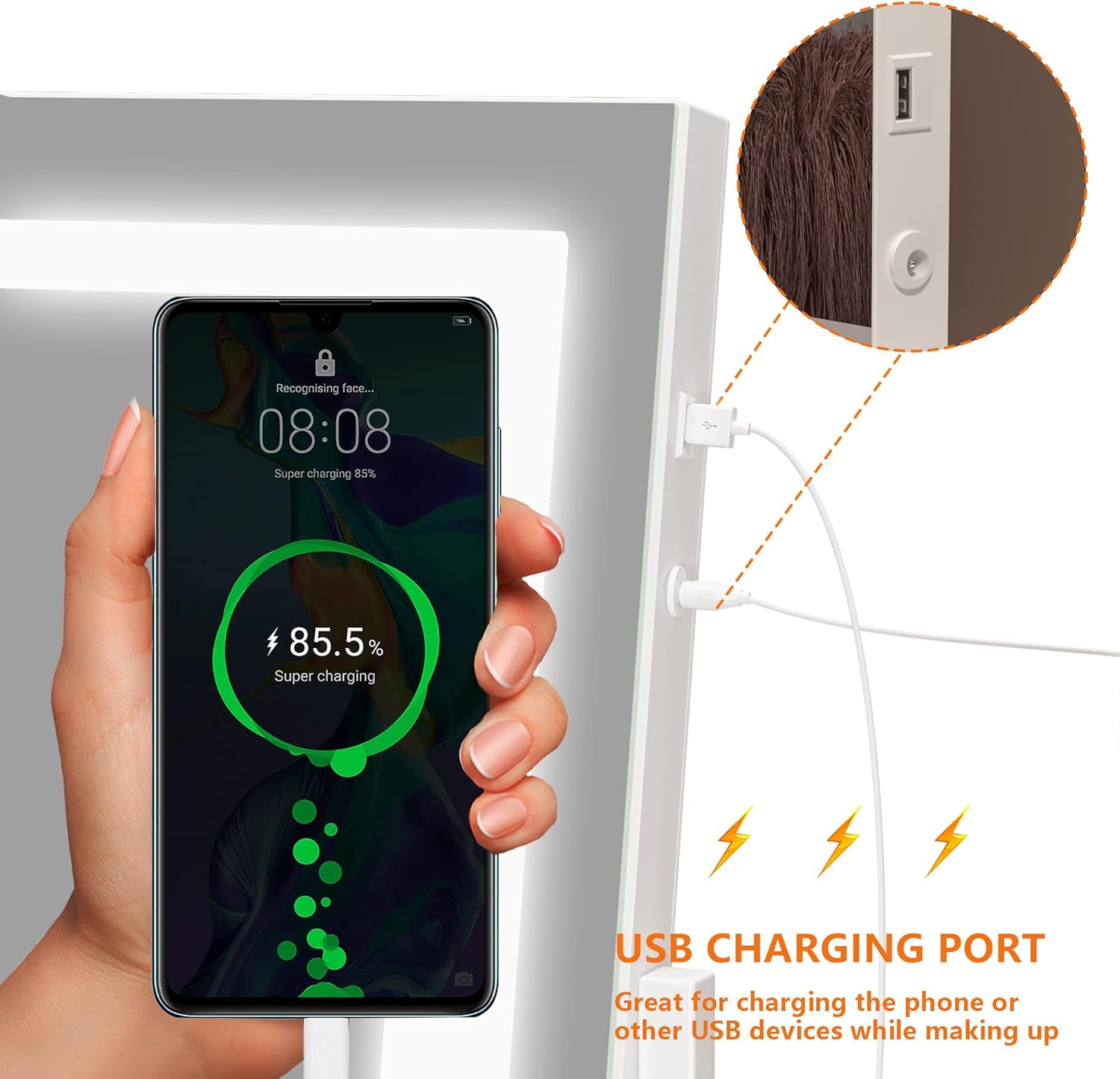 Hasipu Vanity Mirror with Backlit Details