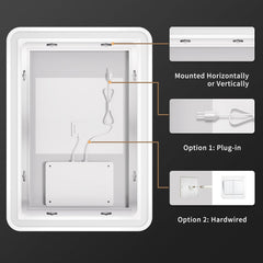 HASIPU Bathroom Mirror, LED Bathroom Mirror Lighted Mirror, Round