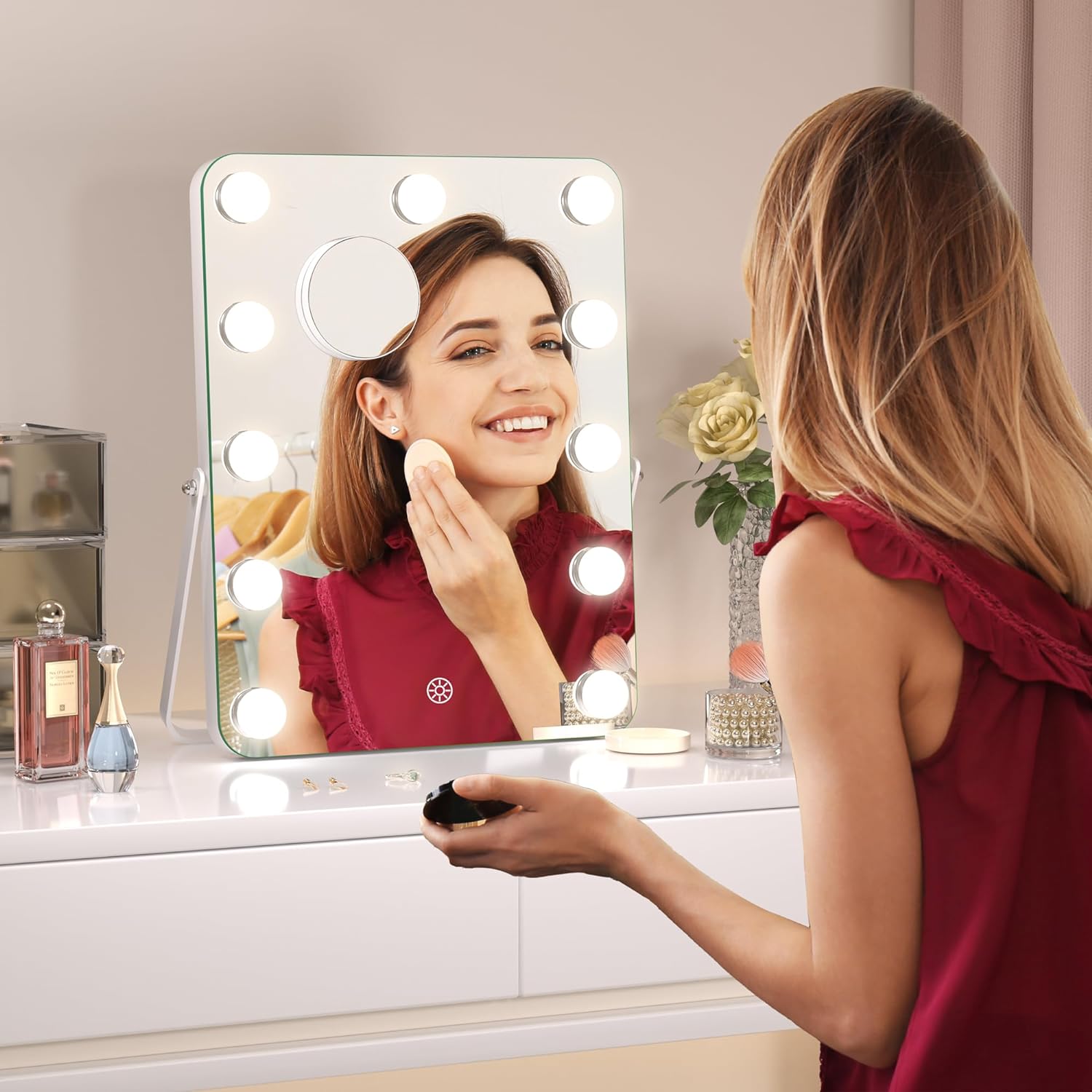 HASIPU 11/12 Bulbs Hollywood Vanity Mirror with Lights, LED Makeup Mirror