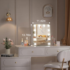 HASIPU 11/12 Bulbs Hollywood Vanity Mirror with Lights, LED Makeup Mirror