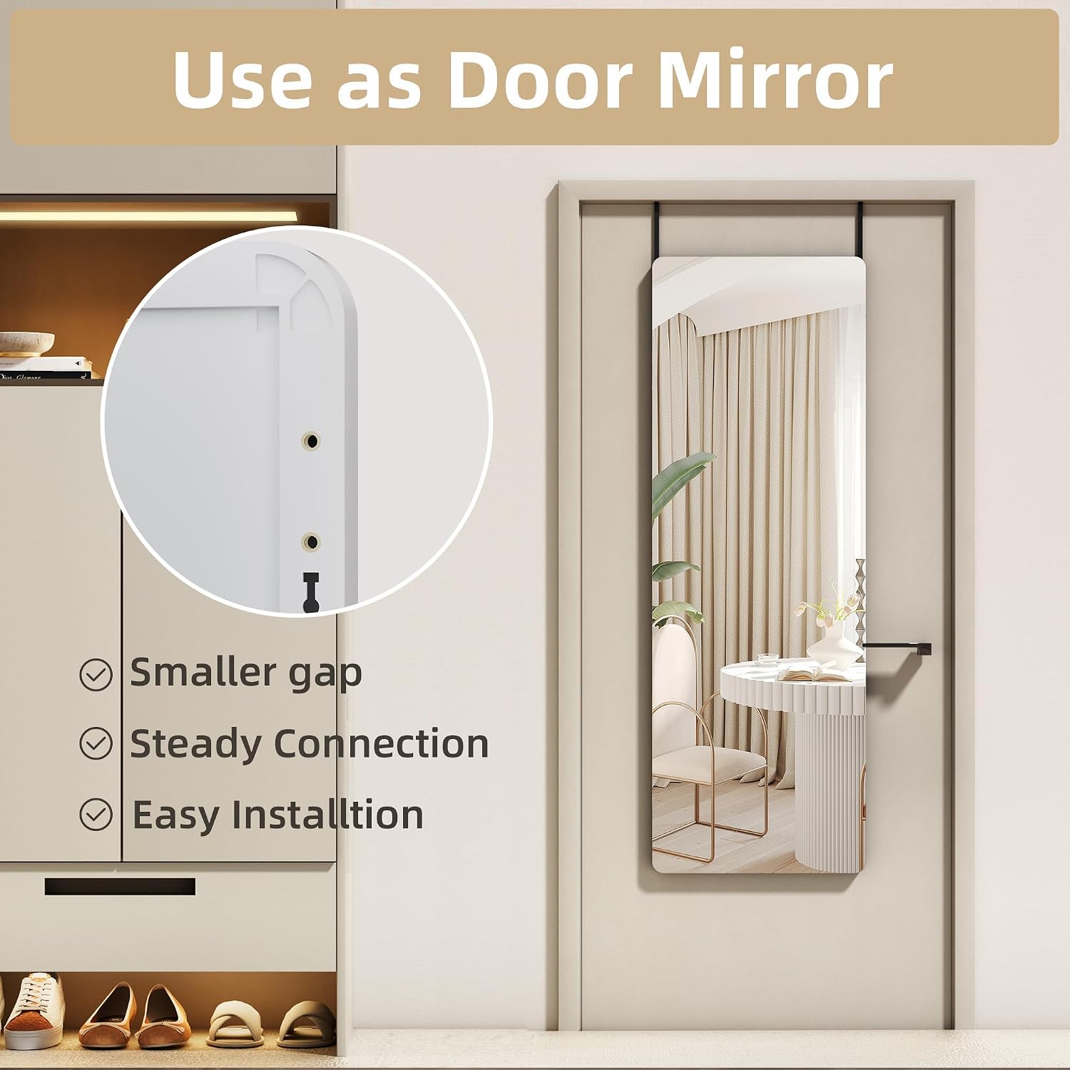 Hasipu Full Length Mirror Over-the-Door Mirror GM007R