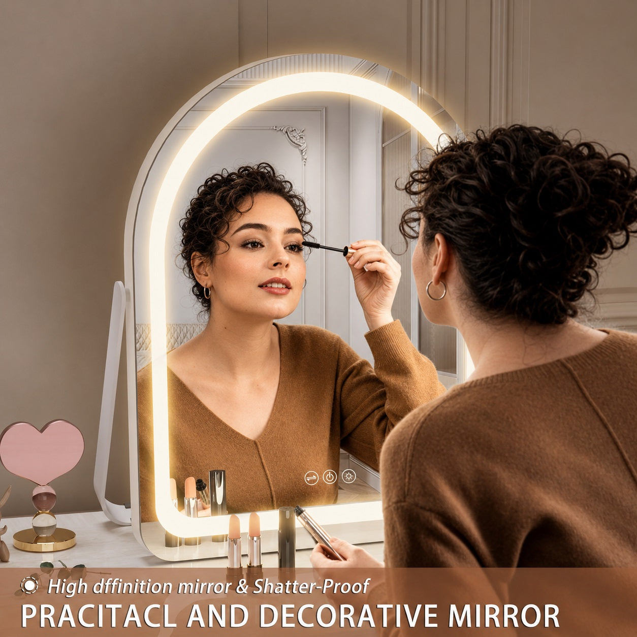 Hasipu Arch LED Vanity Mirror with Lights HZ014