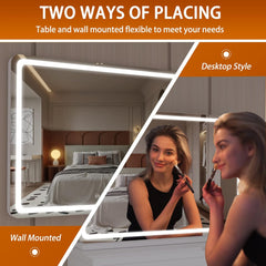 HASIPU Vanity Mirror with Light, LED Makeup Mirror, Round White