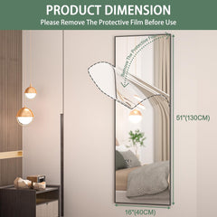 HASIPU Full Length, 51" x 16" Full Body Door Mirror Wall Mirror