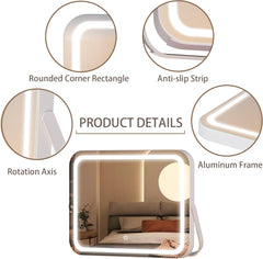 HASIPU Vanity Mirror with Lights, LED Makeup Mirror, Backlit