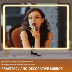 HASIPU Vanity Mirror with Light, LED Makeup Mirror, Round White