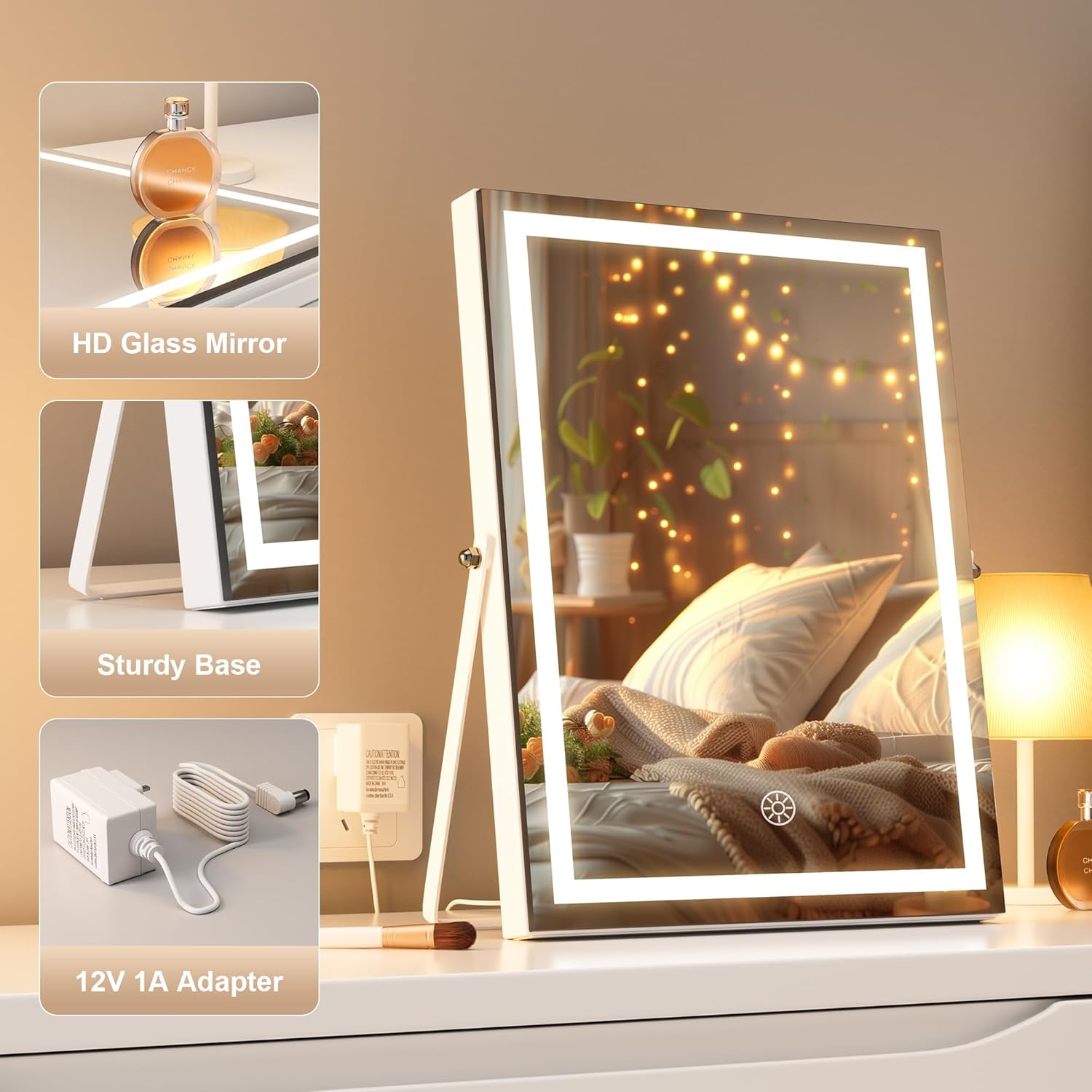 Hasipu Vanity Mirror with Backlit Details