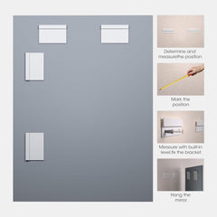 HASIPU 1/2PCS Frameless Mirrors, Wall Mounted Mirror,Bathroom mirror