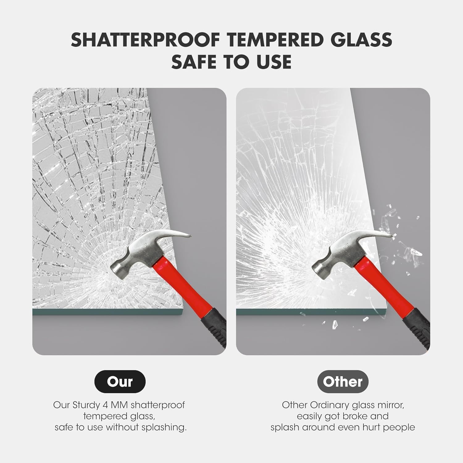 HASIPU Frameless Mirrors, Wall Mounted Mirror,Bathroom mirror