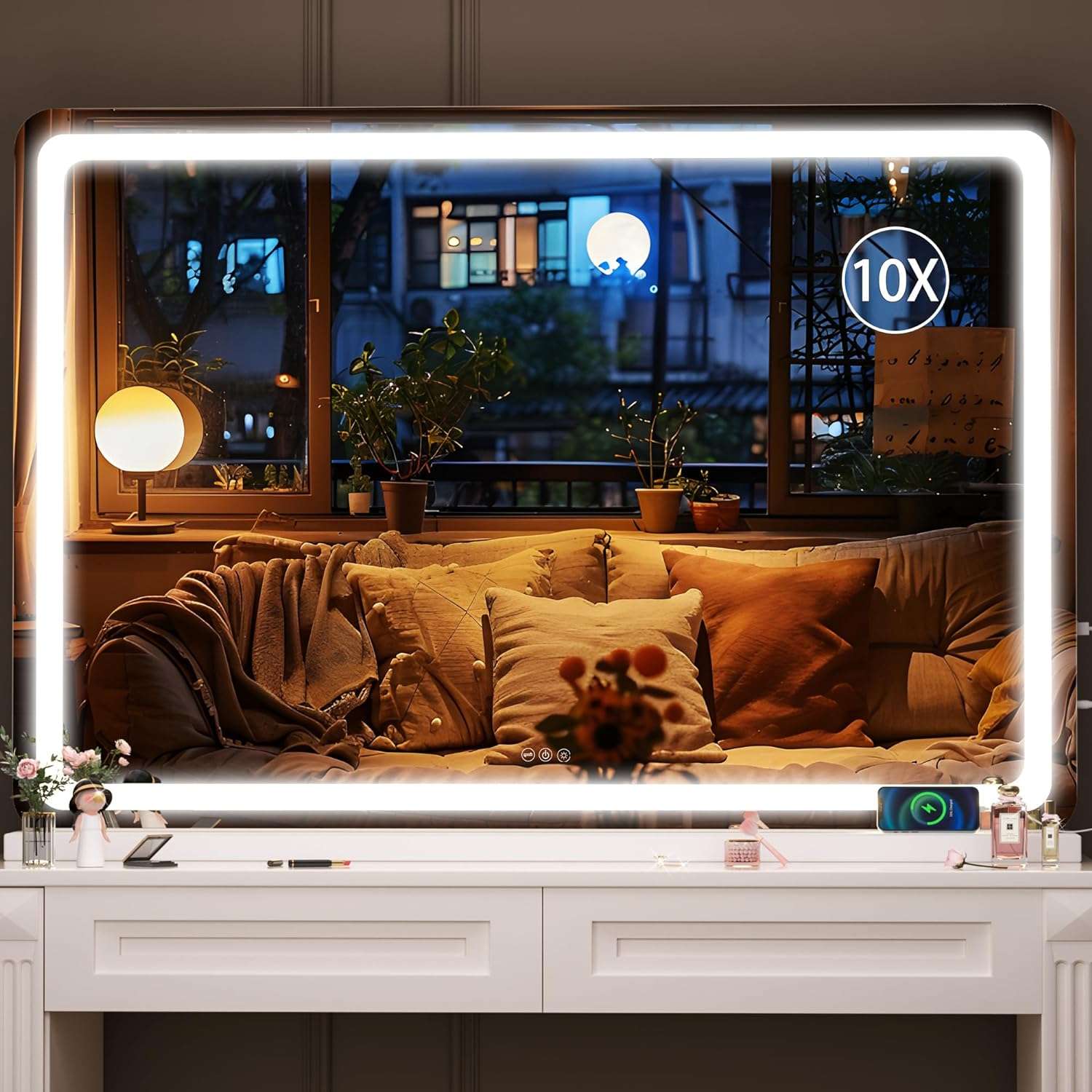 HASIPU Vanity Mirror with Light, LED Makeup Mirror, Round White