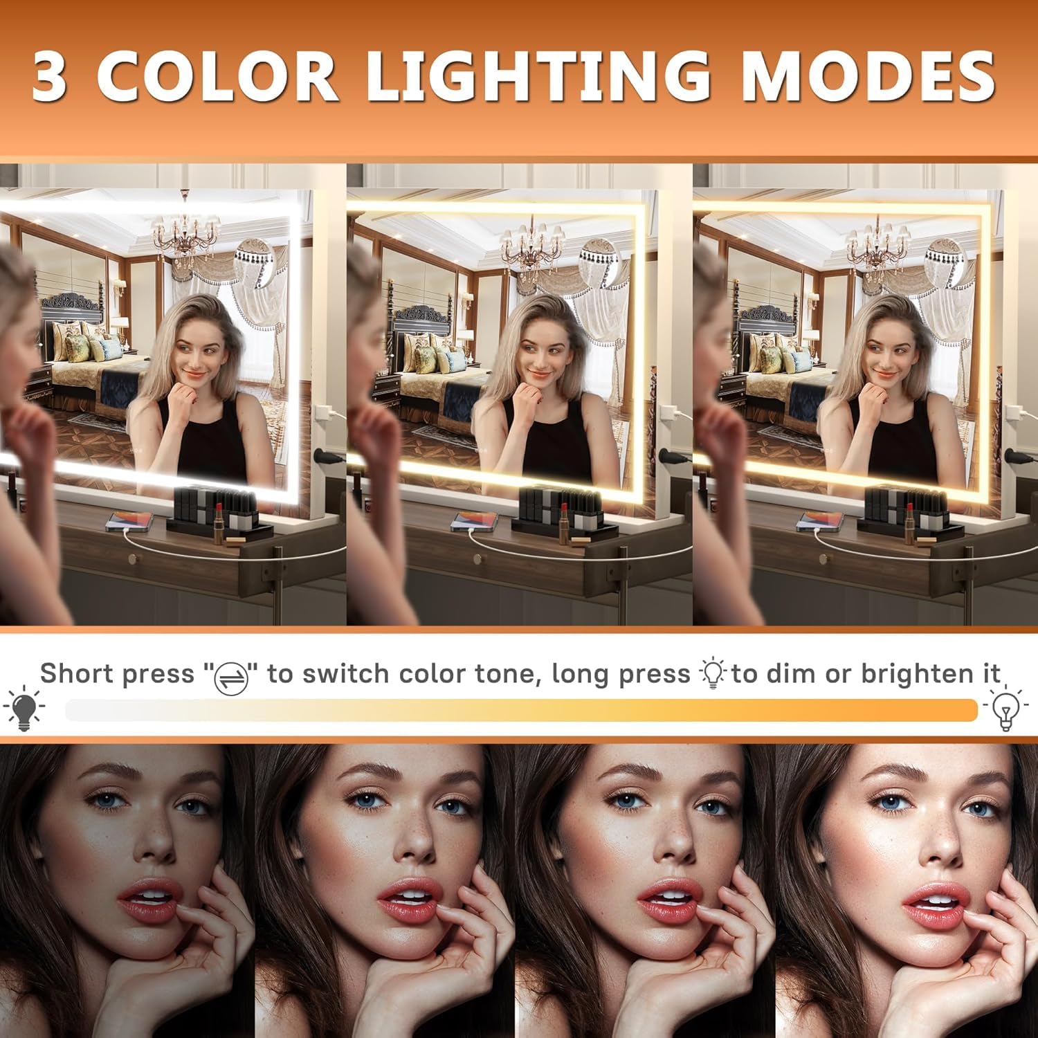 Hasipu LED Vanity Mirror with Lights, Makeup Mirror ZAWG9002S
