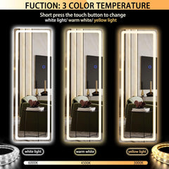 HASIPU Full Length Mirror, LED Door Mirror, Lighted Mirror, Round White