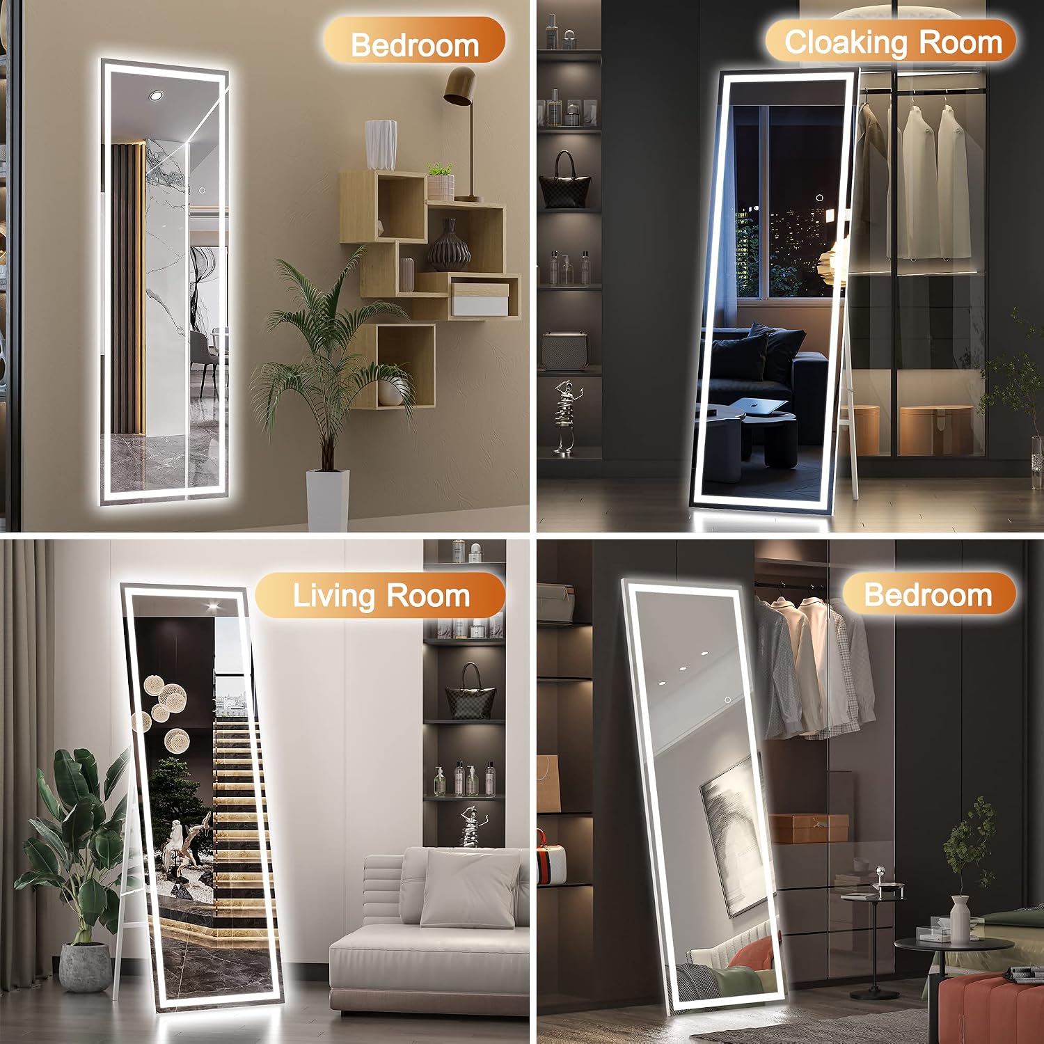 Hasipu LED Full Length Mirrors with Light KM-LED14140
