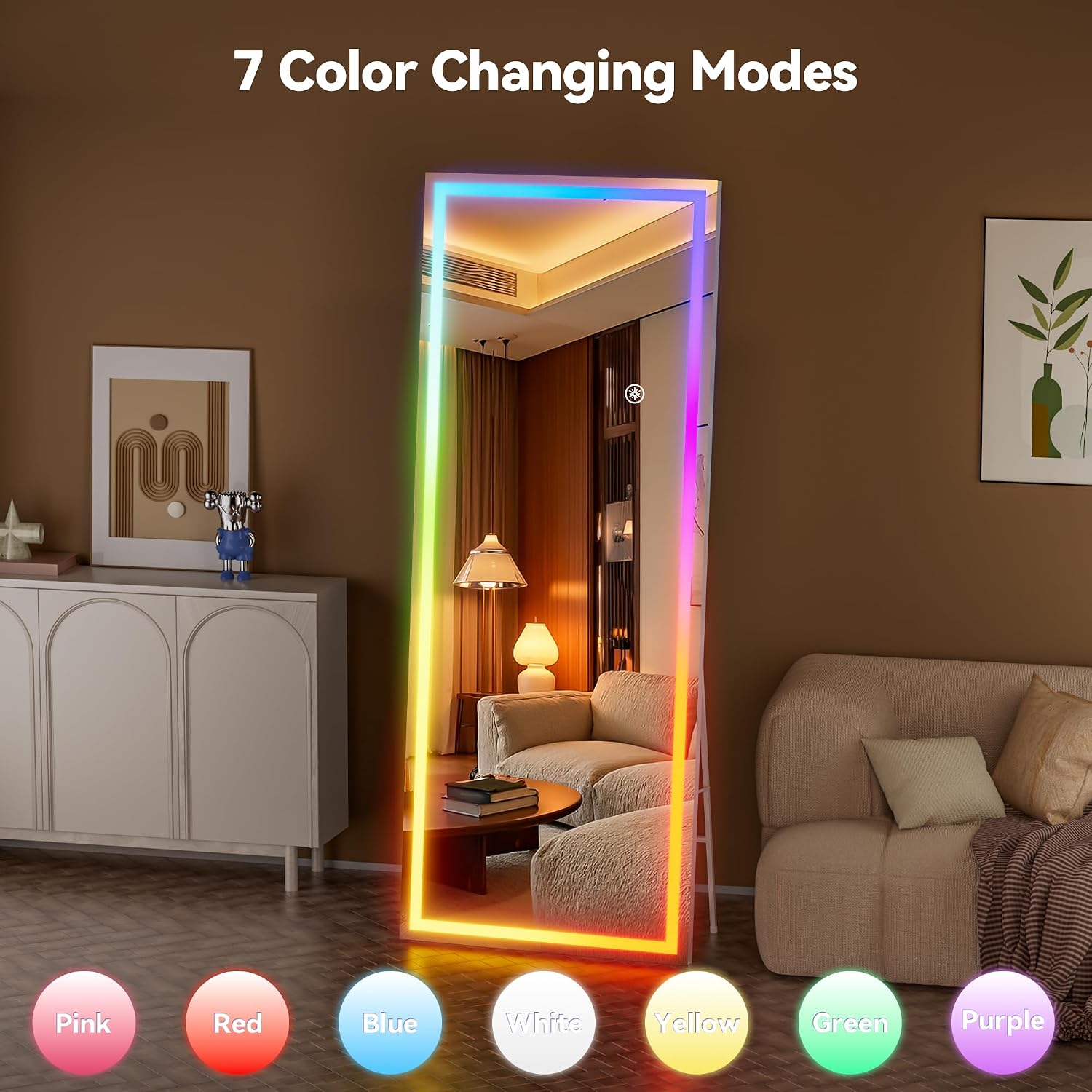 Hasipu LED Full Length Mirrors with Light and Bluetooth KM-RGB-LED
