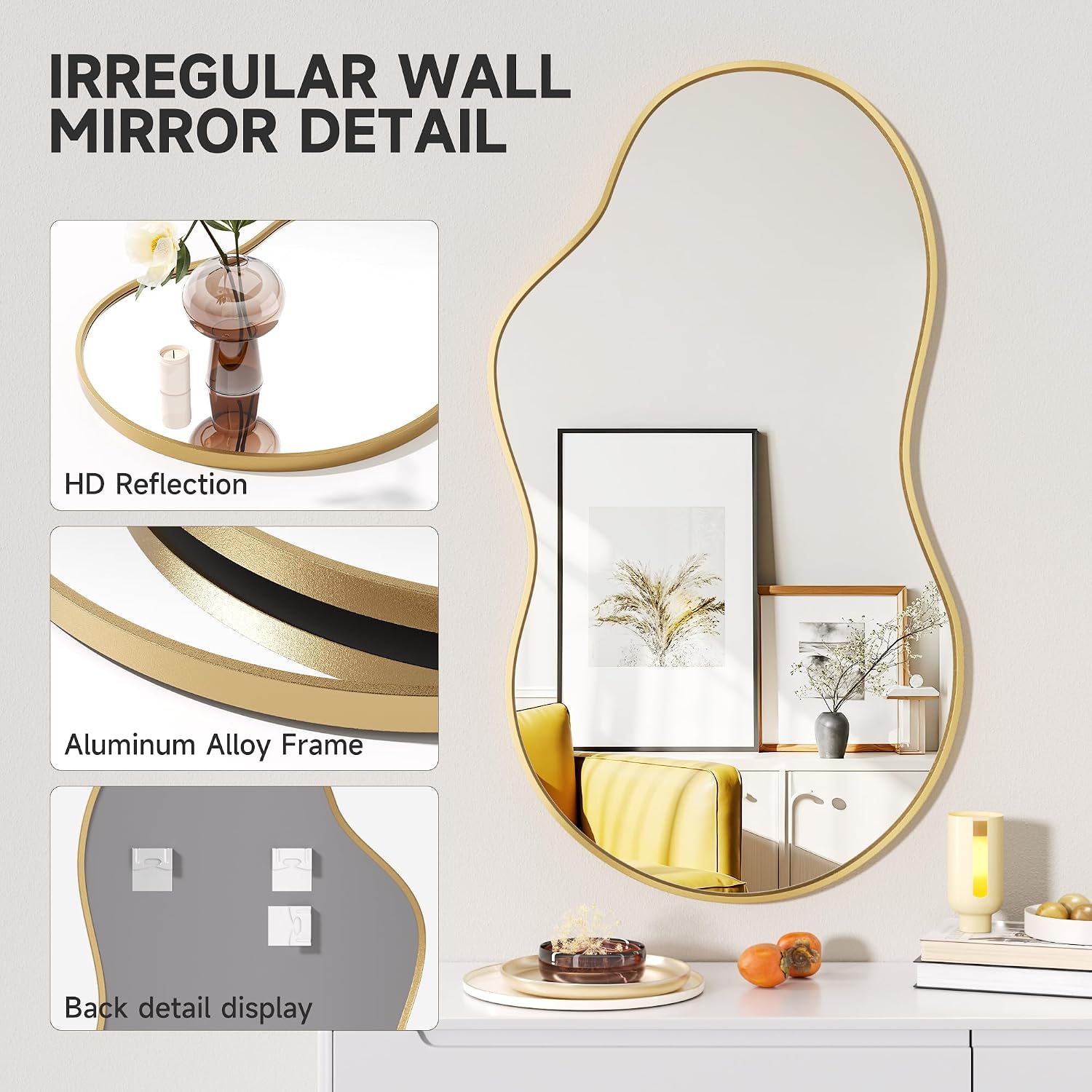 Hasipu Asymmetrical Irregular Mirror KM-BGZ66116
