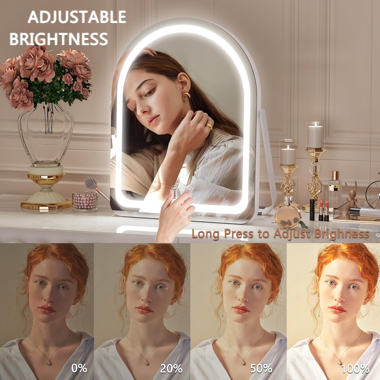 Hasipu Arch LED Vanity Mirror with Lights HZ014