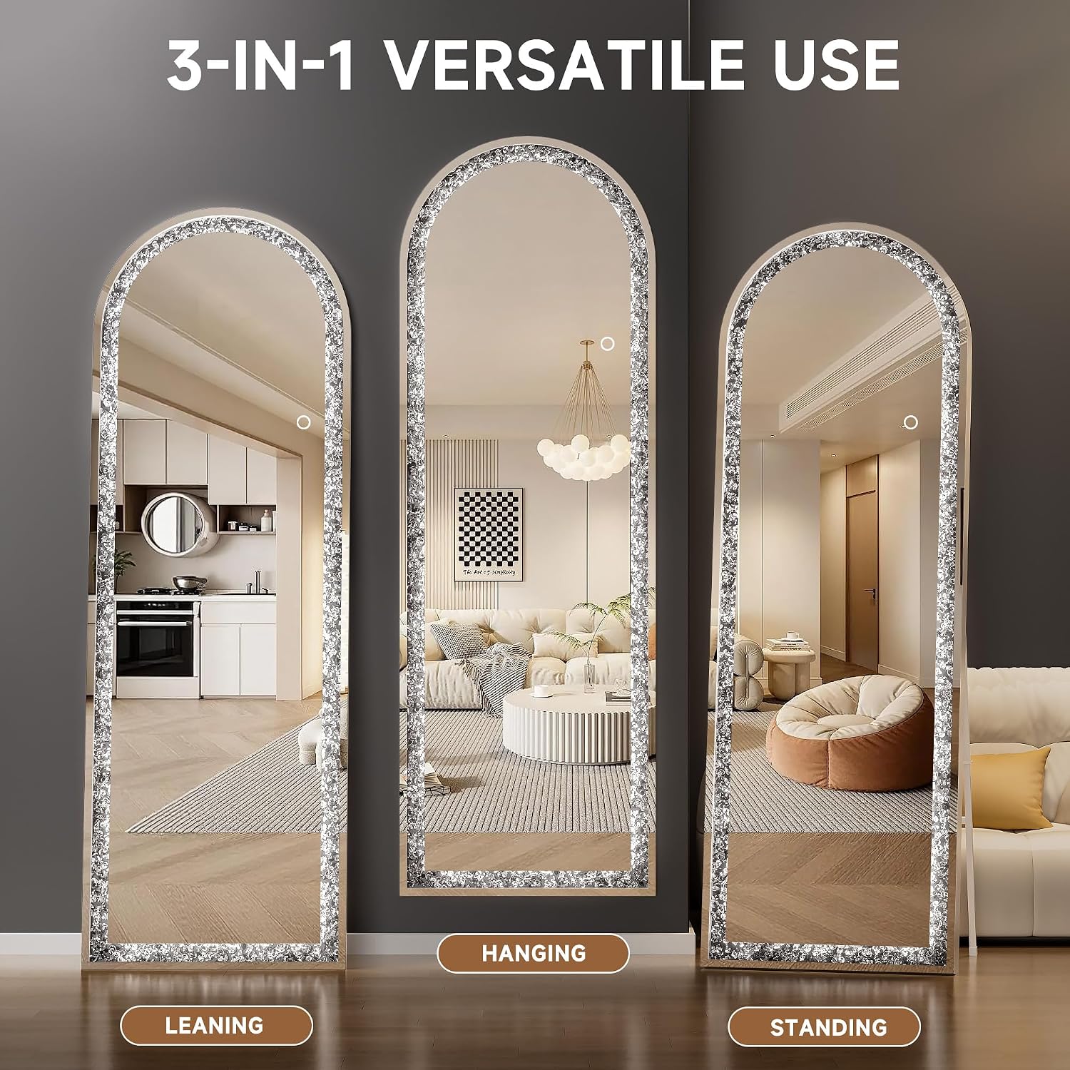 Hasipu LED Diamond Full-length Mirror KM-DIAC-FLB