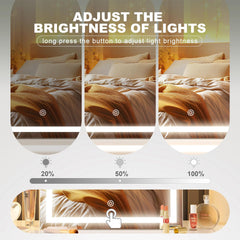 Hasipu Vanity Mirror with Backlit Details