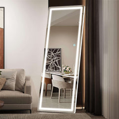 HASIPU Full Length Mirror, LED Door Mirror, Lighted Mirror, Round White