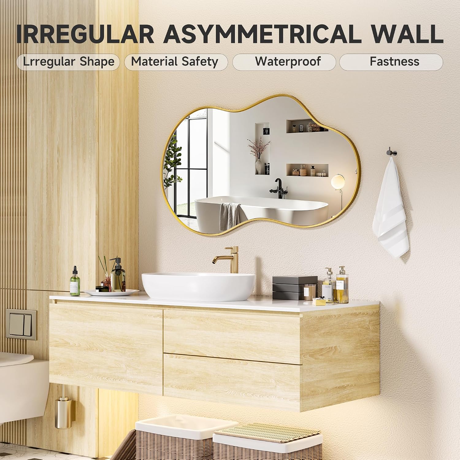 Hasipu Asymmetrical Irregular Mirror KM-BGZ66116