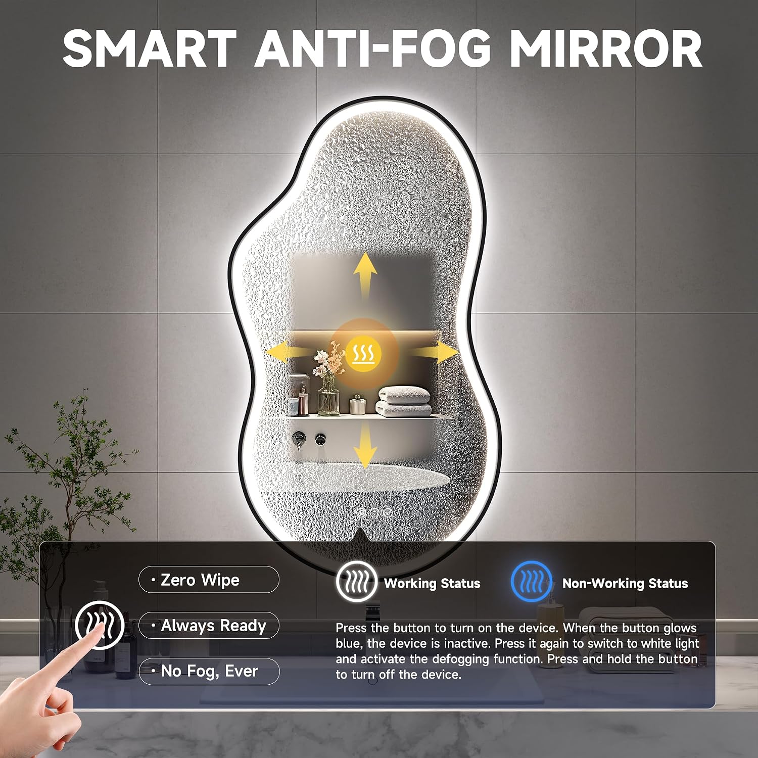 Hasipu LED Lrregular Mirrors with Light KM-BGZ